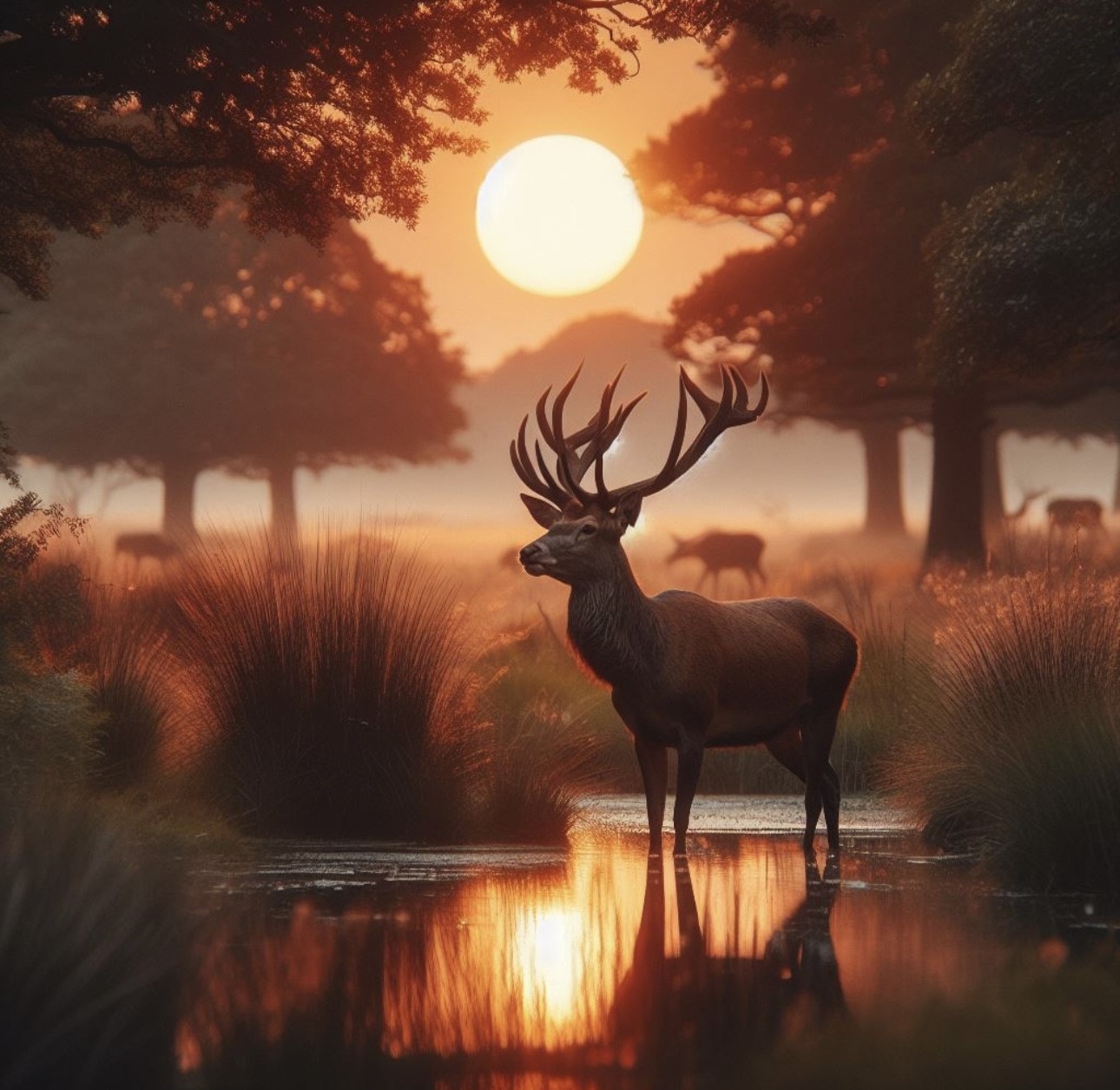 Sunset Stag Print