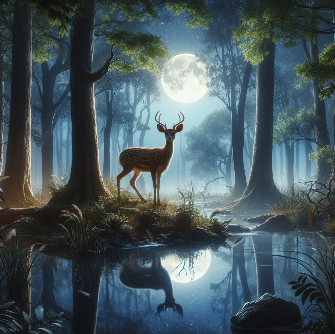 Majestic Forest Deer Print