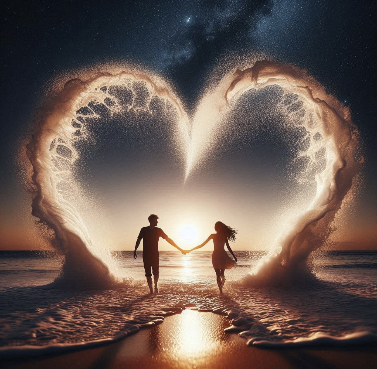 Romantic Beach Artwork Print
