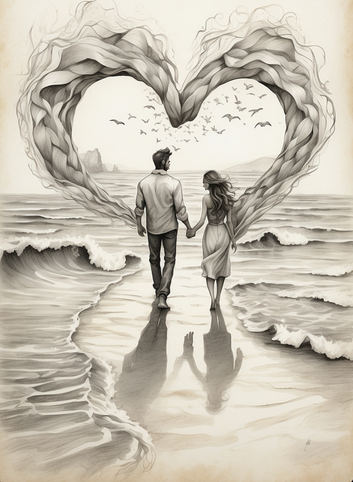 Romantic Beach Art Print