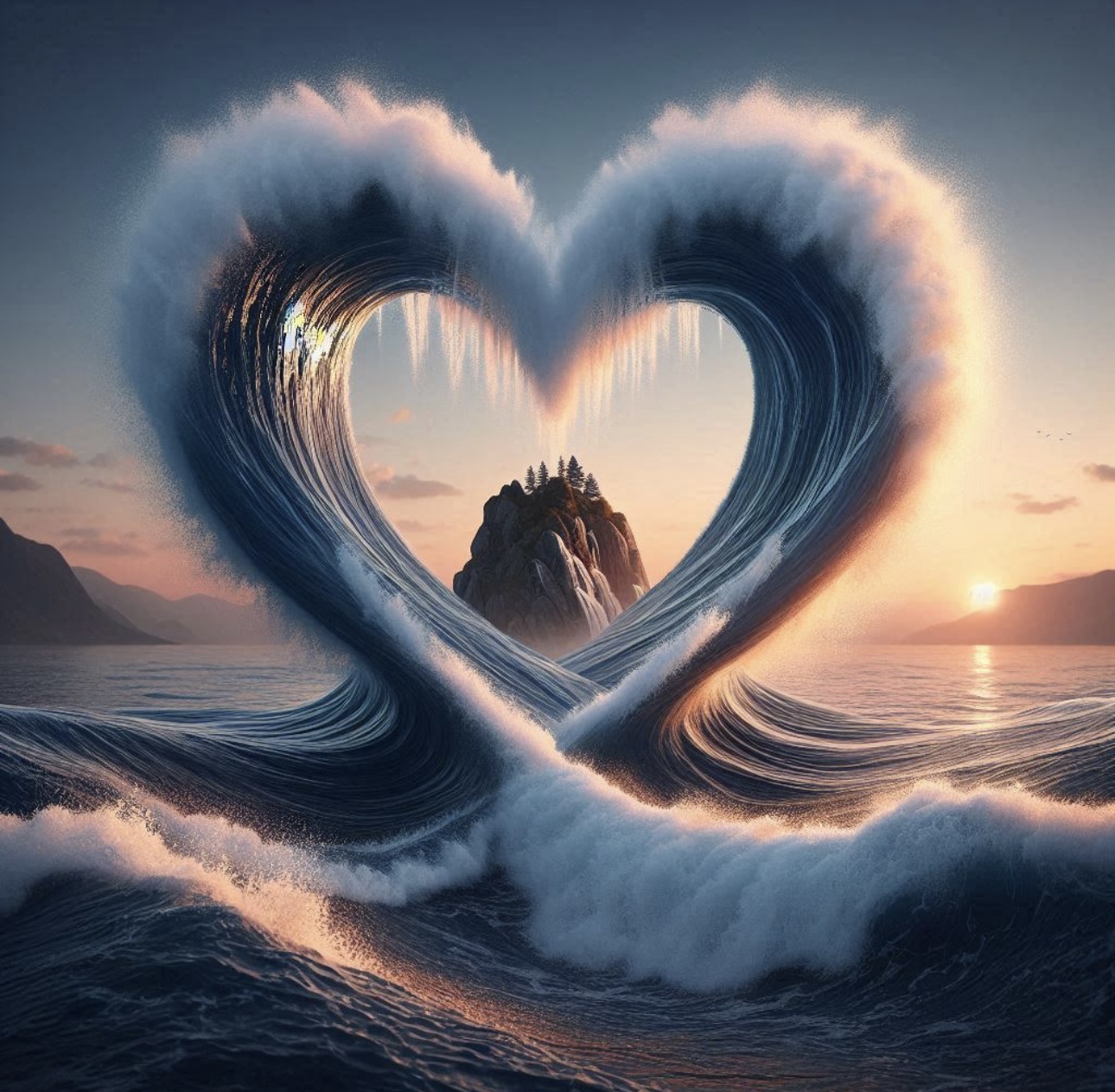 Heart-Shaped Ocean Print