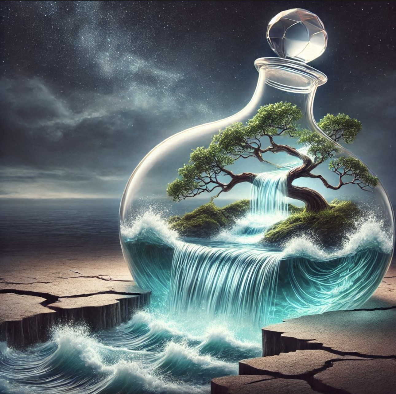 Enchanted Waterfall Terrarium Print