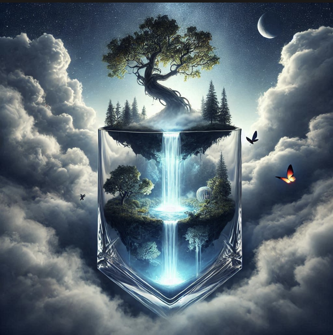 Enchanted Forest Crystal Waterfall Print
