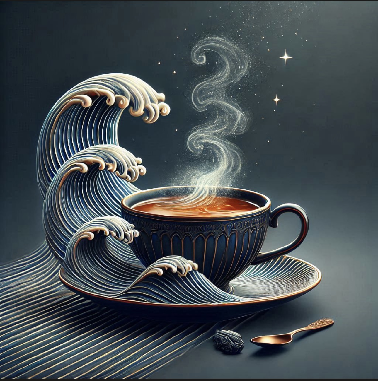Artistic Wave Teacup Set Print