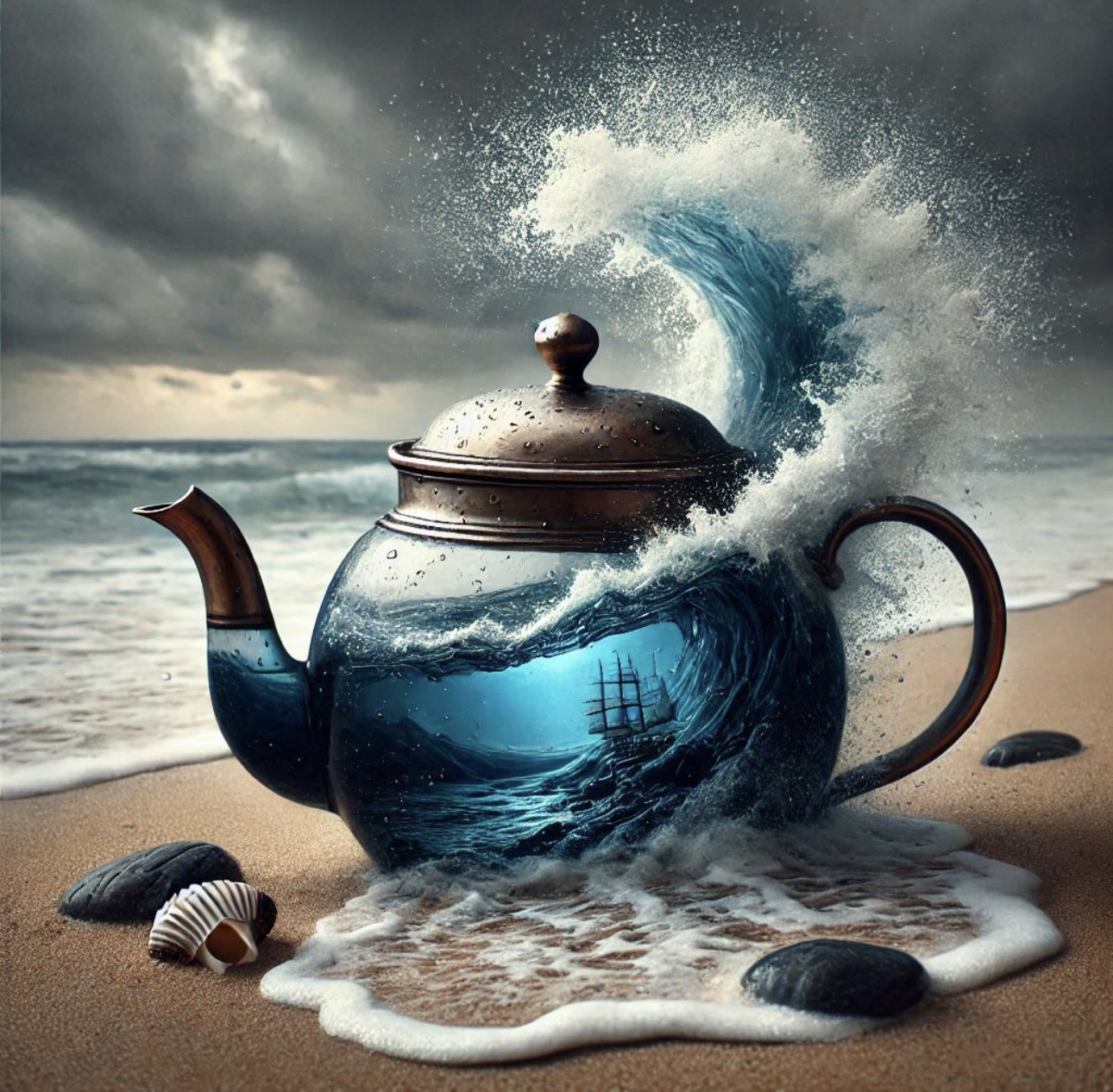 Nautical-Themed Teapot Print