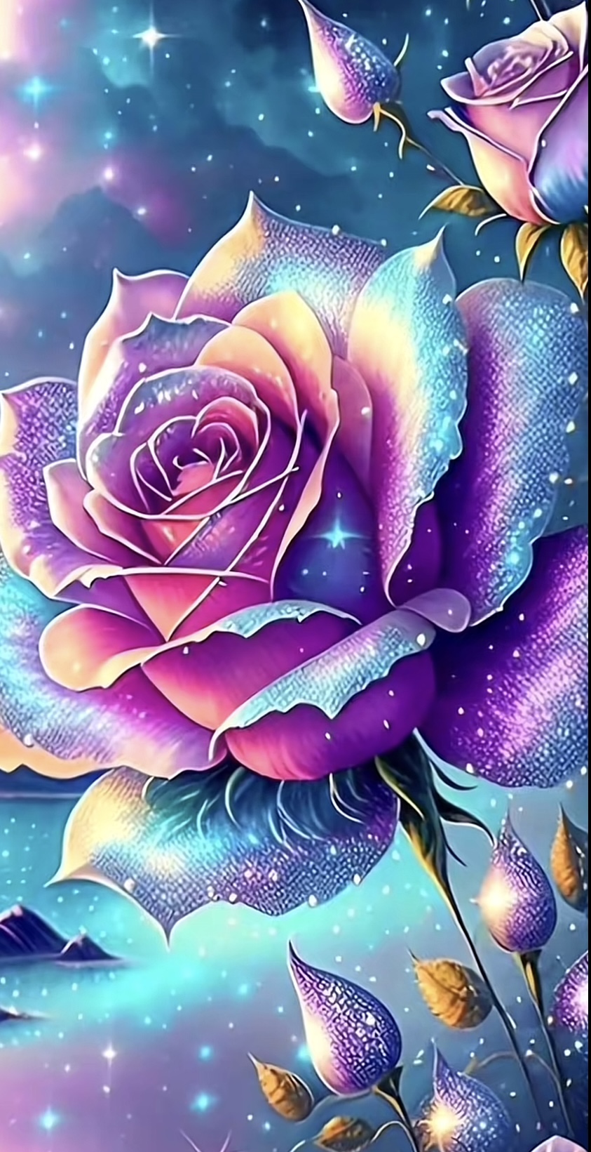 Fantasy Galaxy Rose Art Print