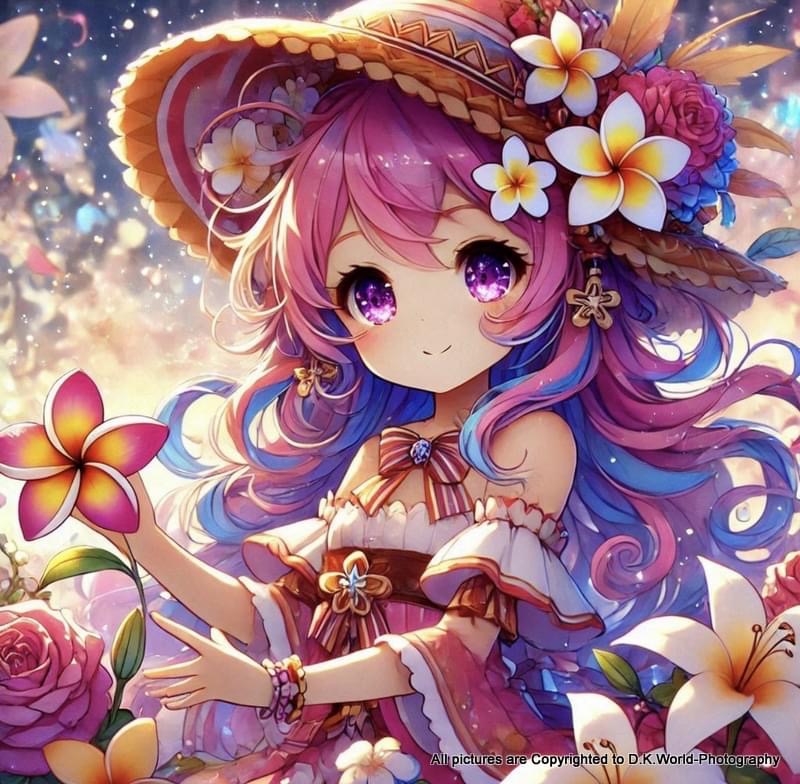 Floral Anime Art Print