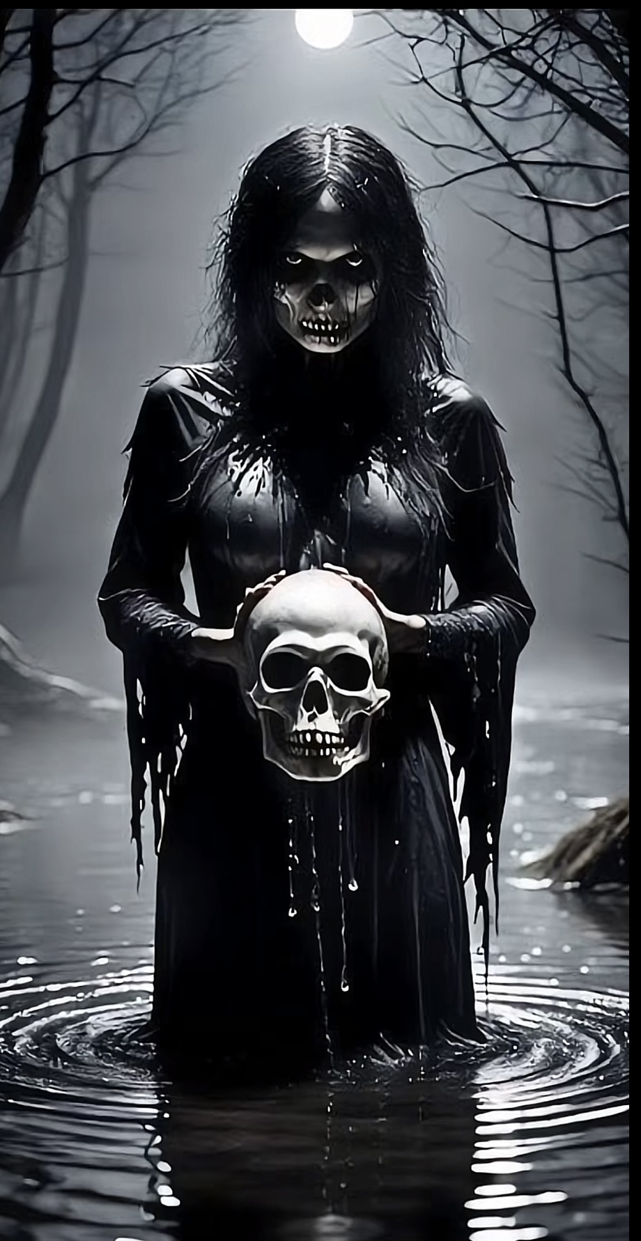 Gothic Skeleton Mask Print