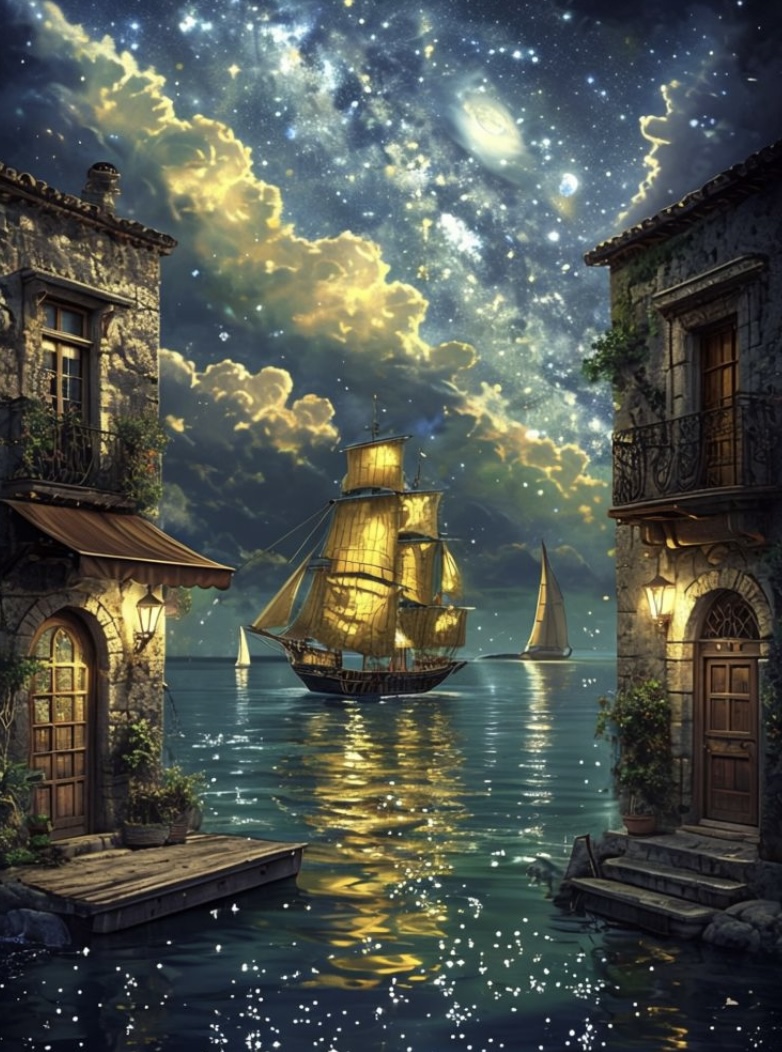 Enchanted Night Voyage Print - Venice Range