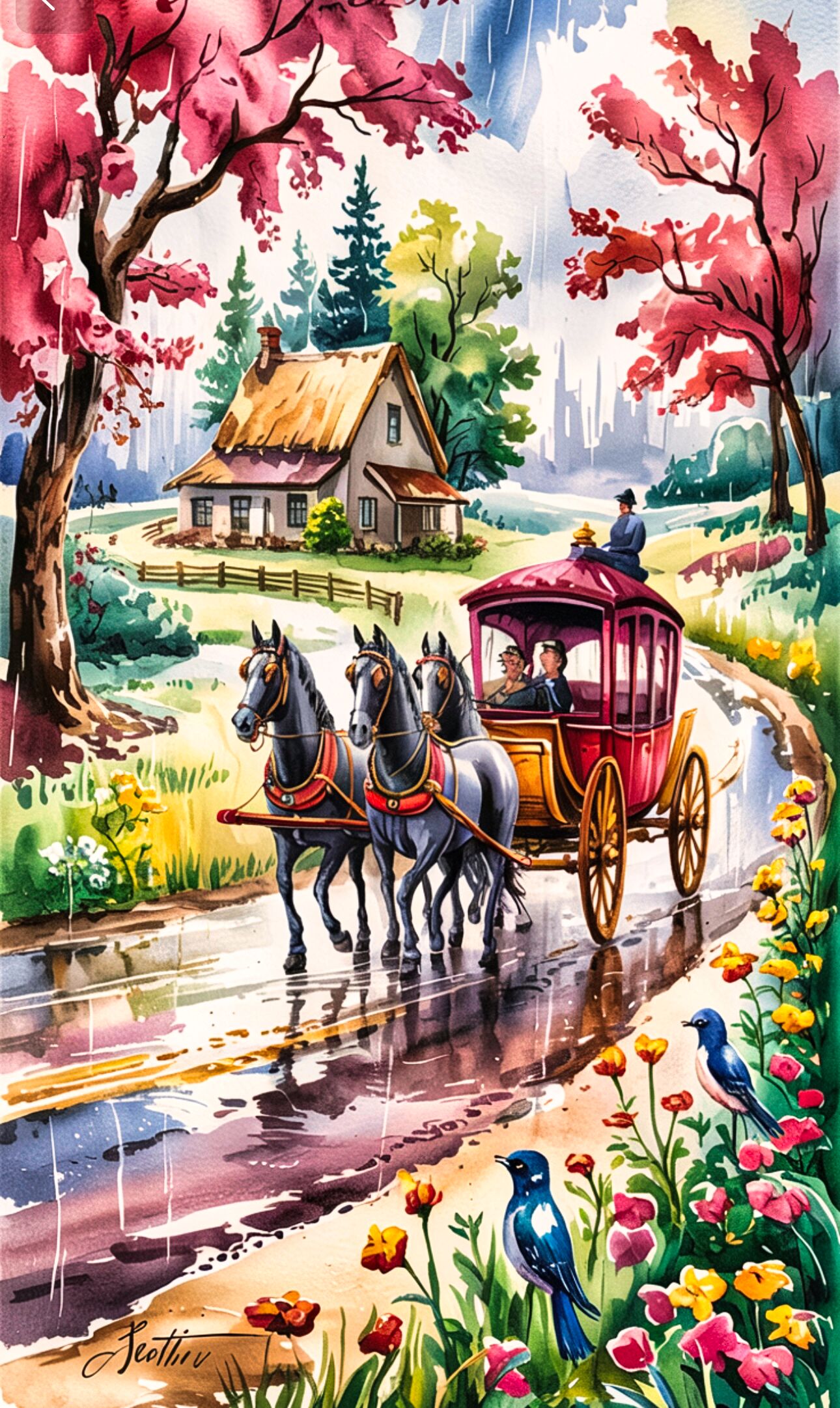 Vintage Carriage Ride Print