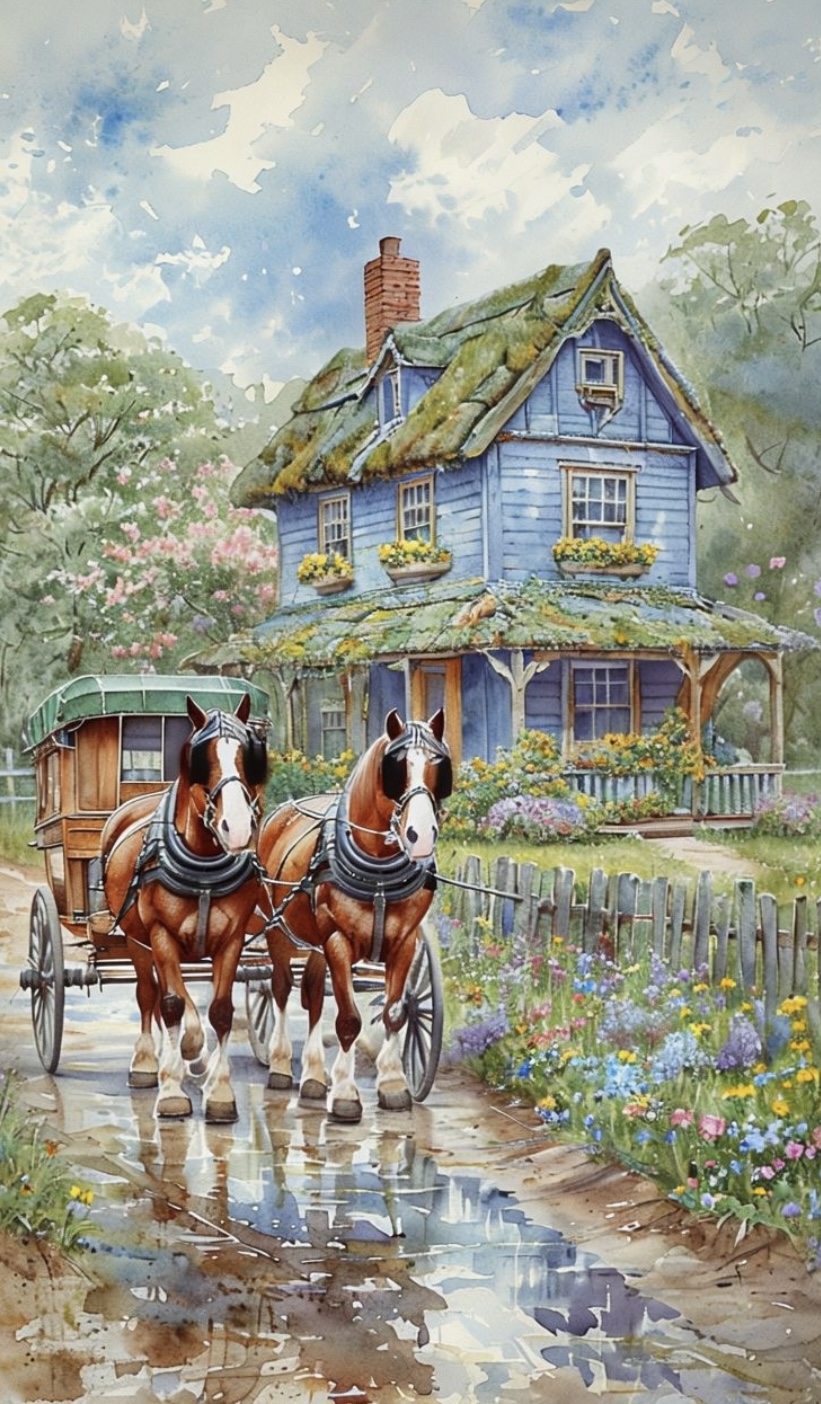 Horse-Drawn Carriage Print