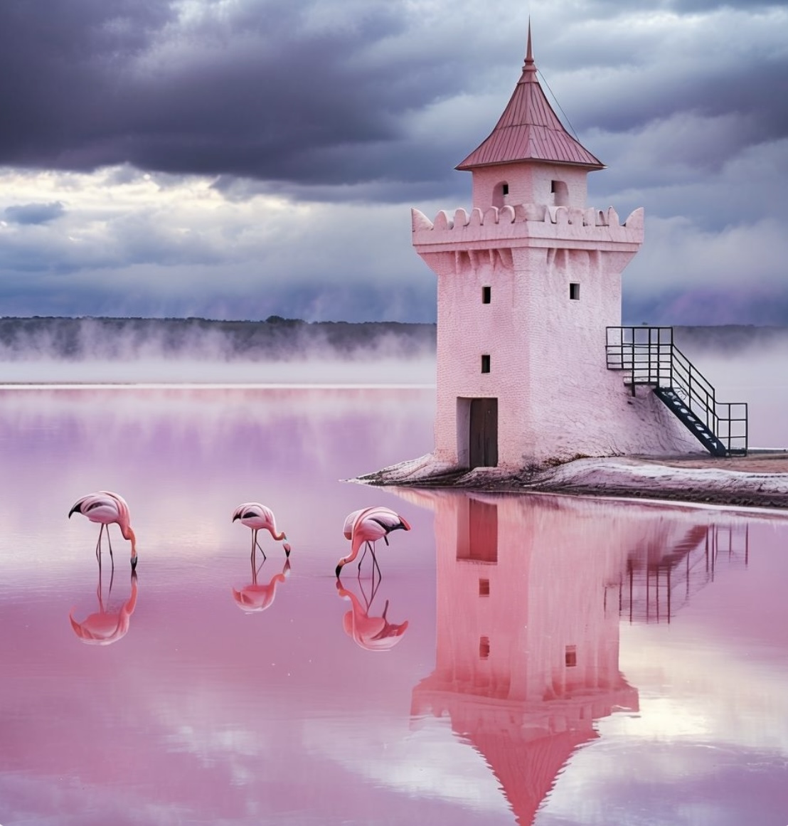 Lakeside Fantasy Tower Print