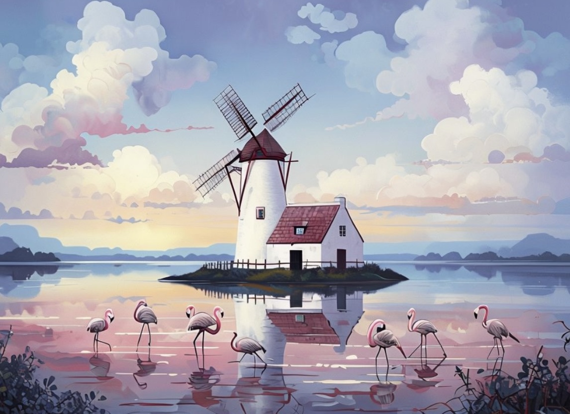 Windmill Scenic Art Print