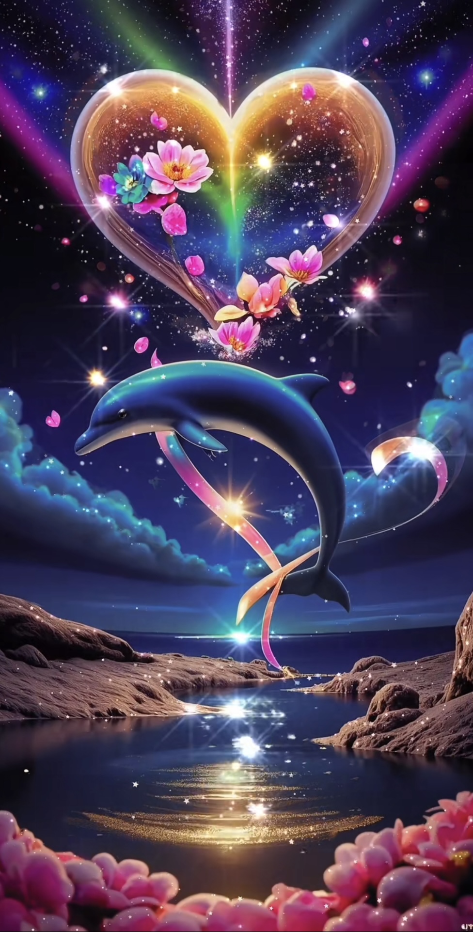 Magical Dolphin Dreamscape Art Print