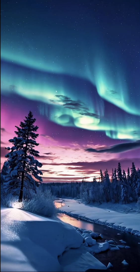 Northern Lights Landscape Print
