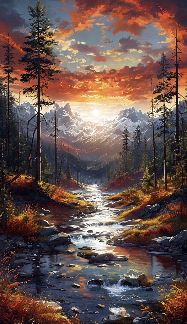 Majestic Mountain Landscape Print