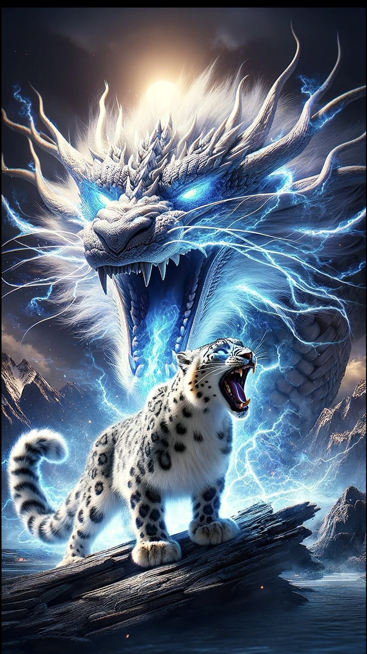 Mythical Snow Leopard Print