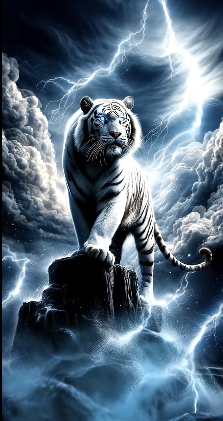 Majestic White Tiger Art Print