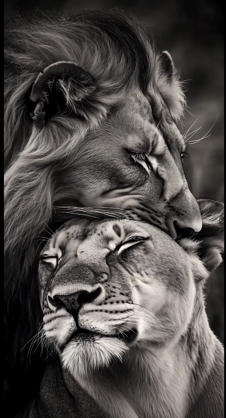 Lion Couple Art Print