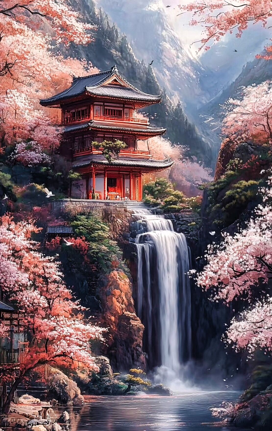 Traditional Japanese Pagoda Print 