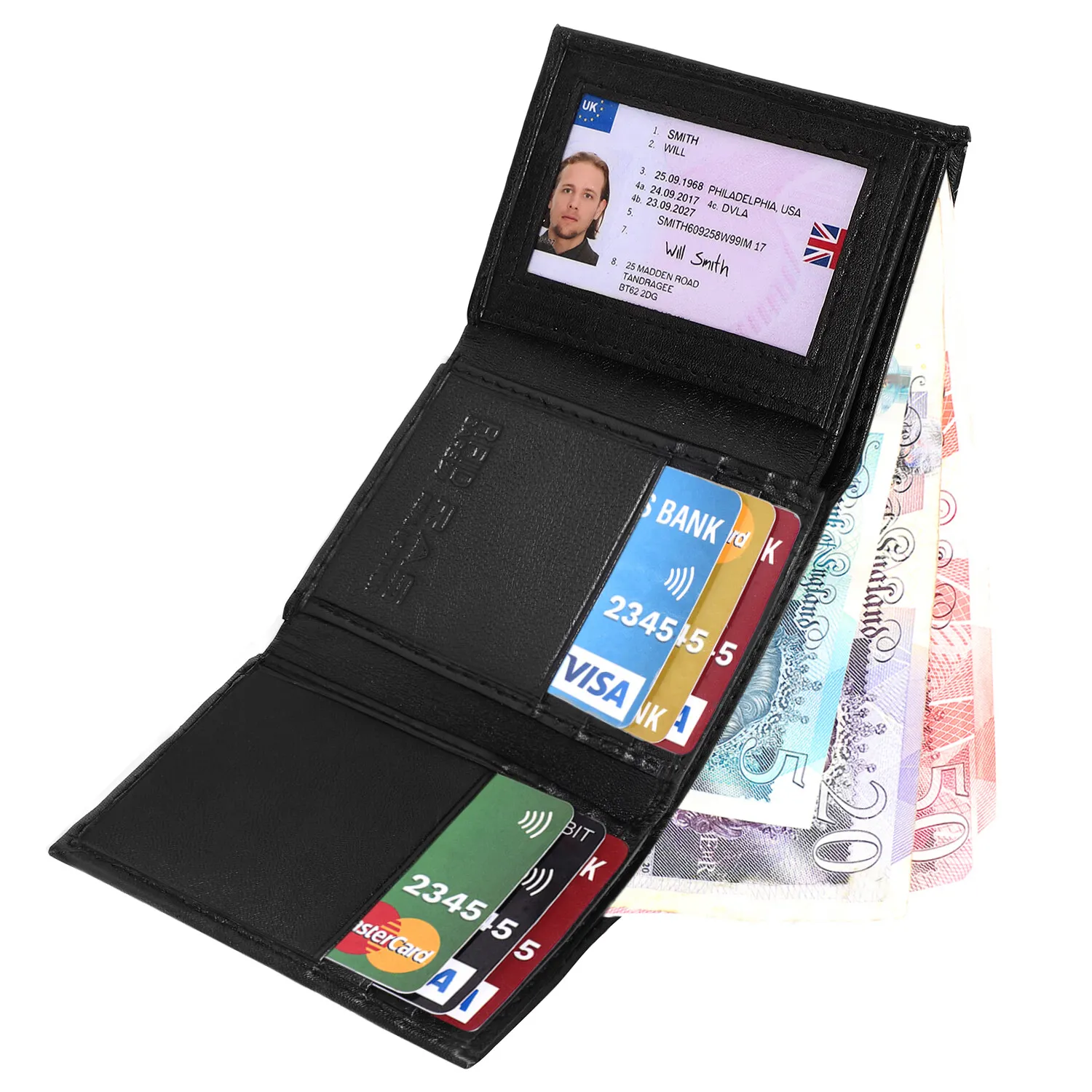 Black Leather Wallet for Men