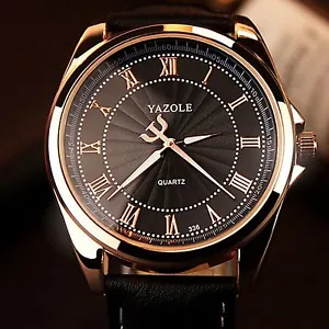 YAZOLE Roman numerals Men Quartz Luxury Wristwatch Business Watch Large Dial