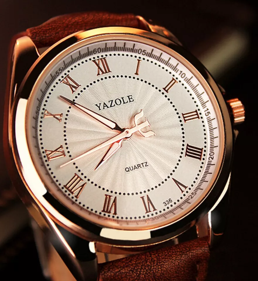 YAZOLE Roman numerals Men Quartz Luxury Wristwatch Business Watch Large Dial