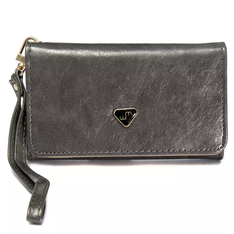 New Women Clutch Zipper Leather Long Wallet Coin Card Cell Phone Purse