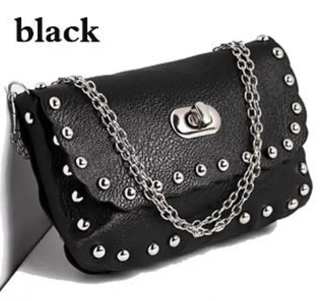 18.5cm*12cm*3cm Hot Selling models of luxury rivet packet chain shoulder bags