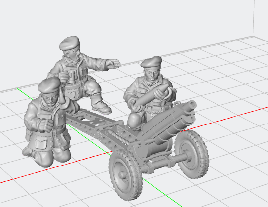 British Airlanded 75mm Pack Howitzer and 3 man team