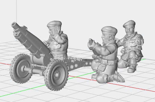 British Airlanded 75mm Pack Howitzer and 3 man team