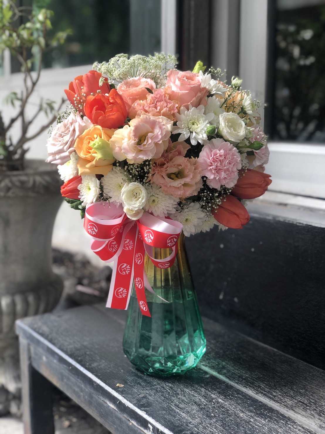 Floral Bouquet in Glass Vase