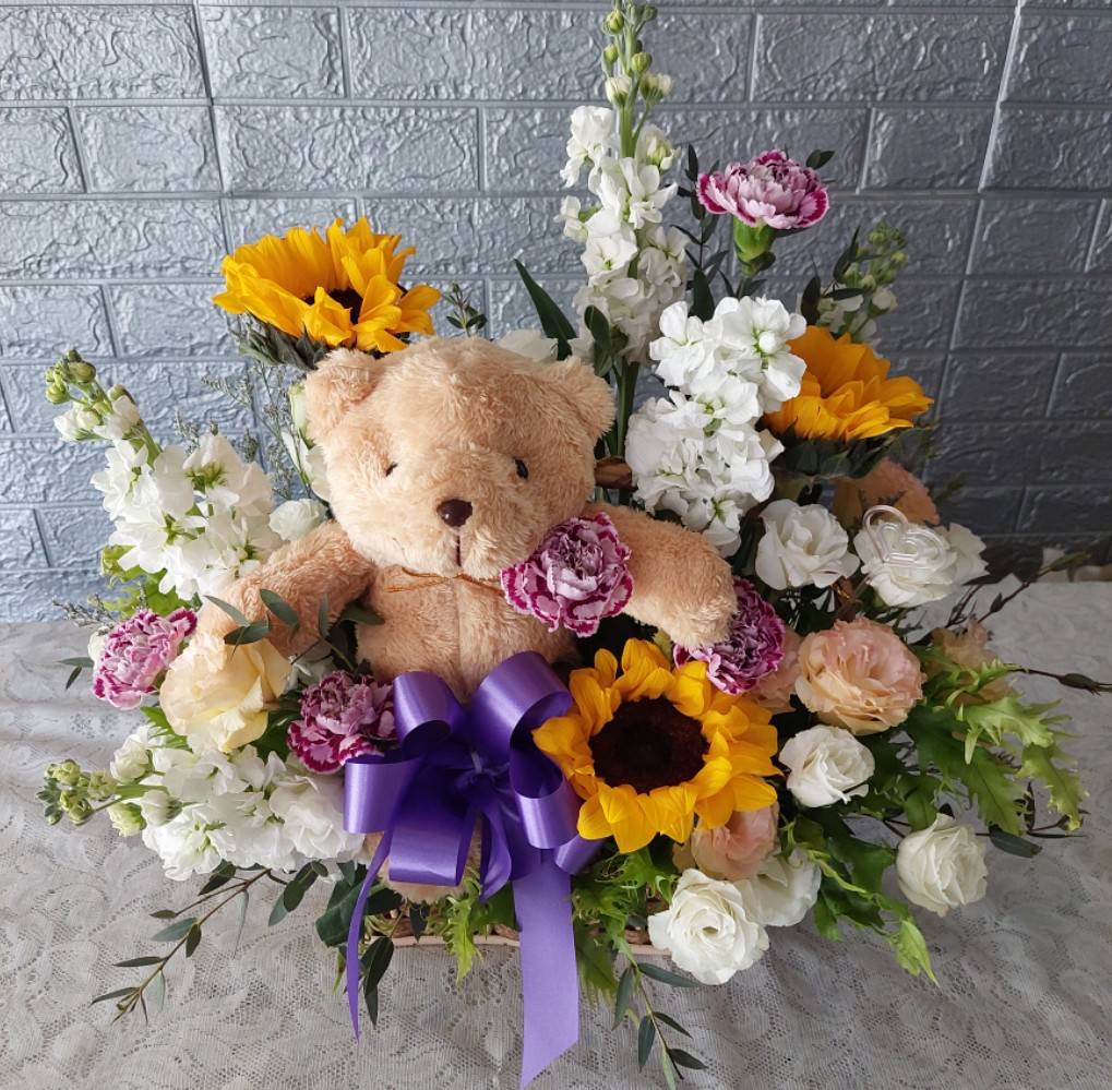 Teddy Bear Floral Arrangement