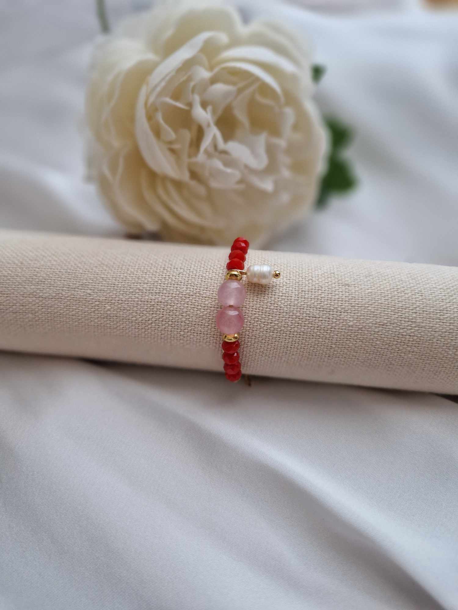 Armband mit Glücksperle und Jadestein