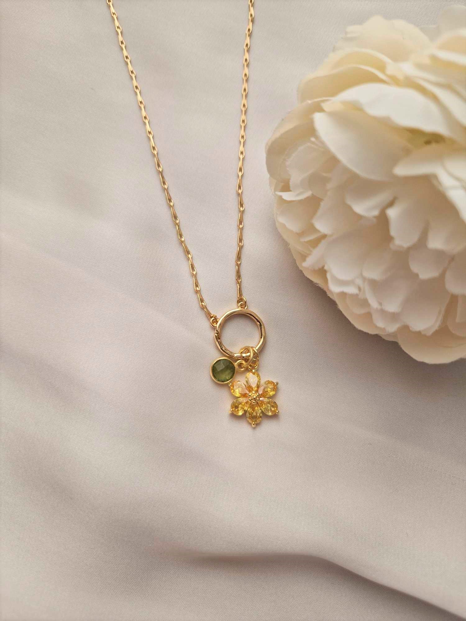 Geburtsstein Halskette August Peridot 