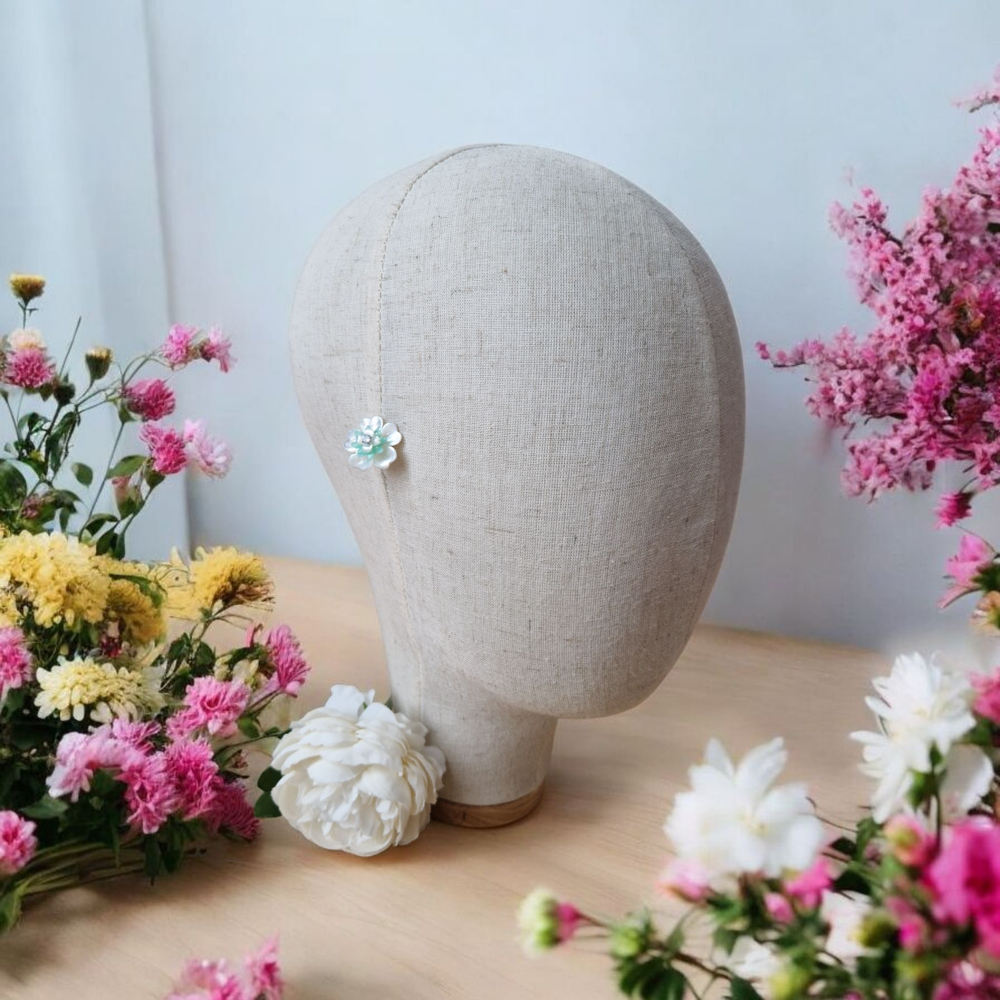 Ohrstecker triple mother-of-pearl flowers