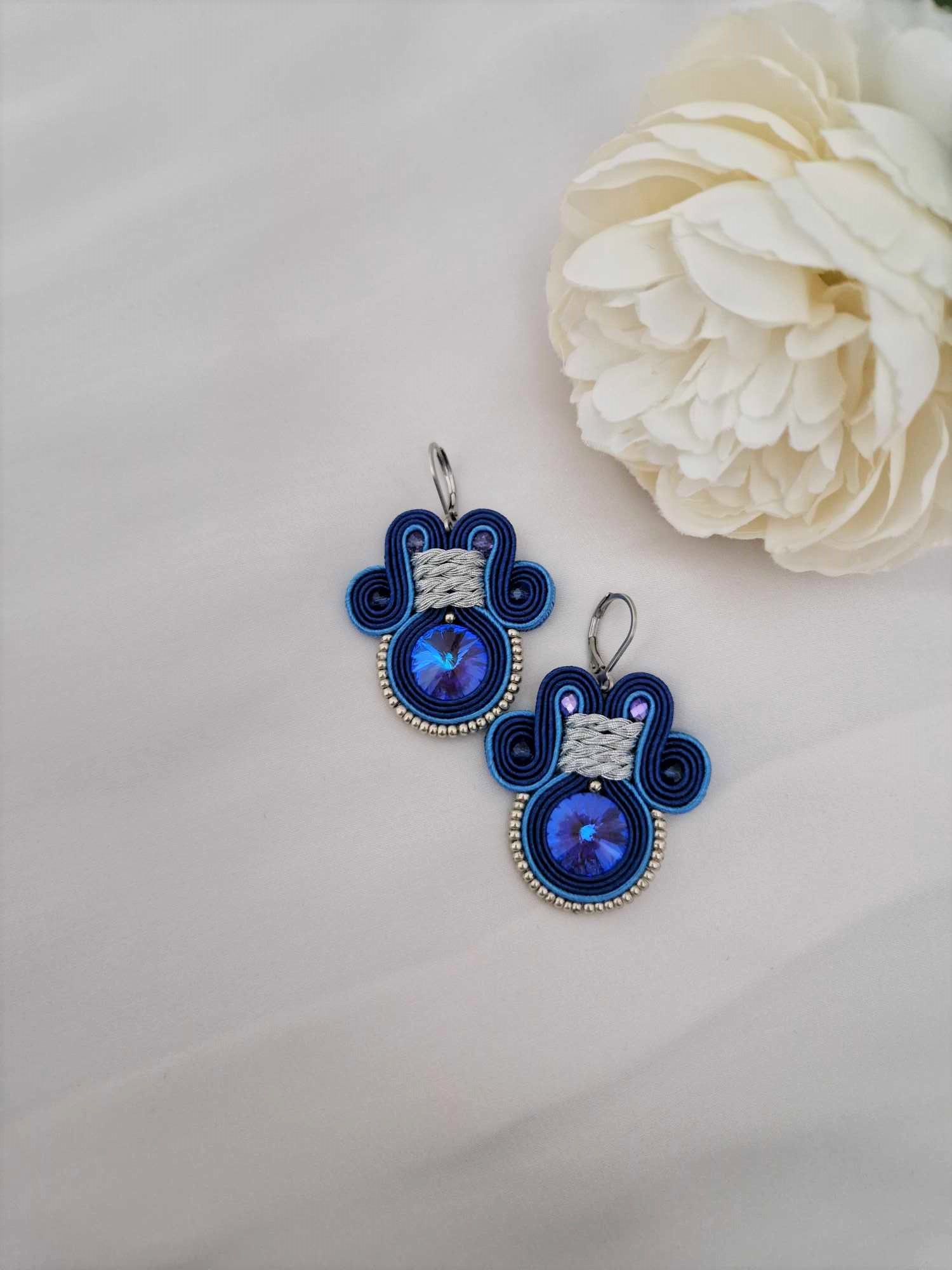 Soutache Ohrringe im Marine Style