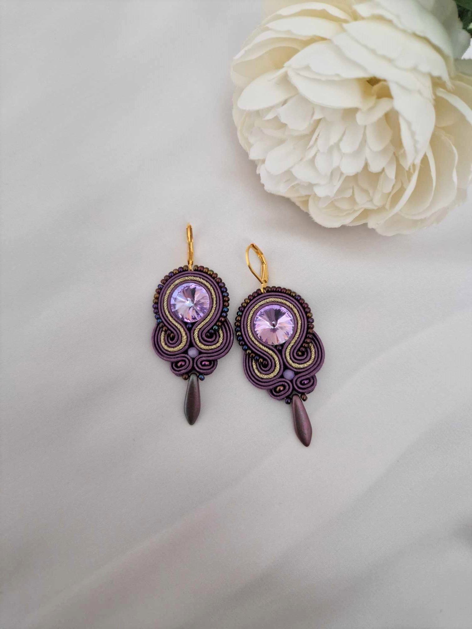 Soutache Ohrringe Purple Dream