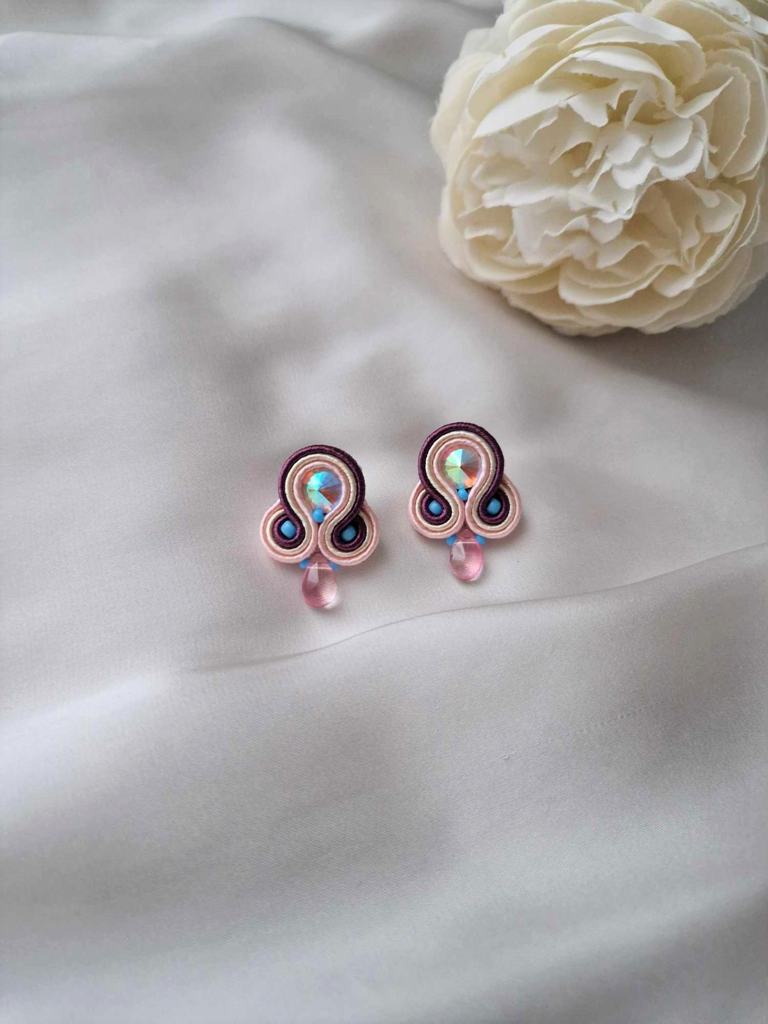 Soutache Ohrstecker little Purple Dream