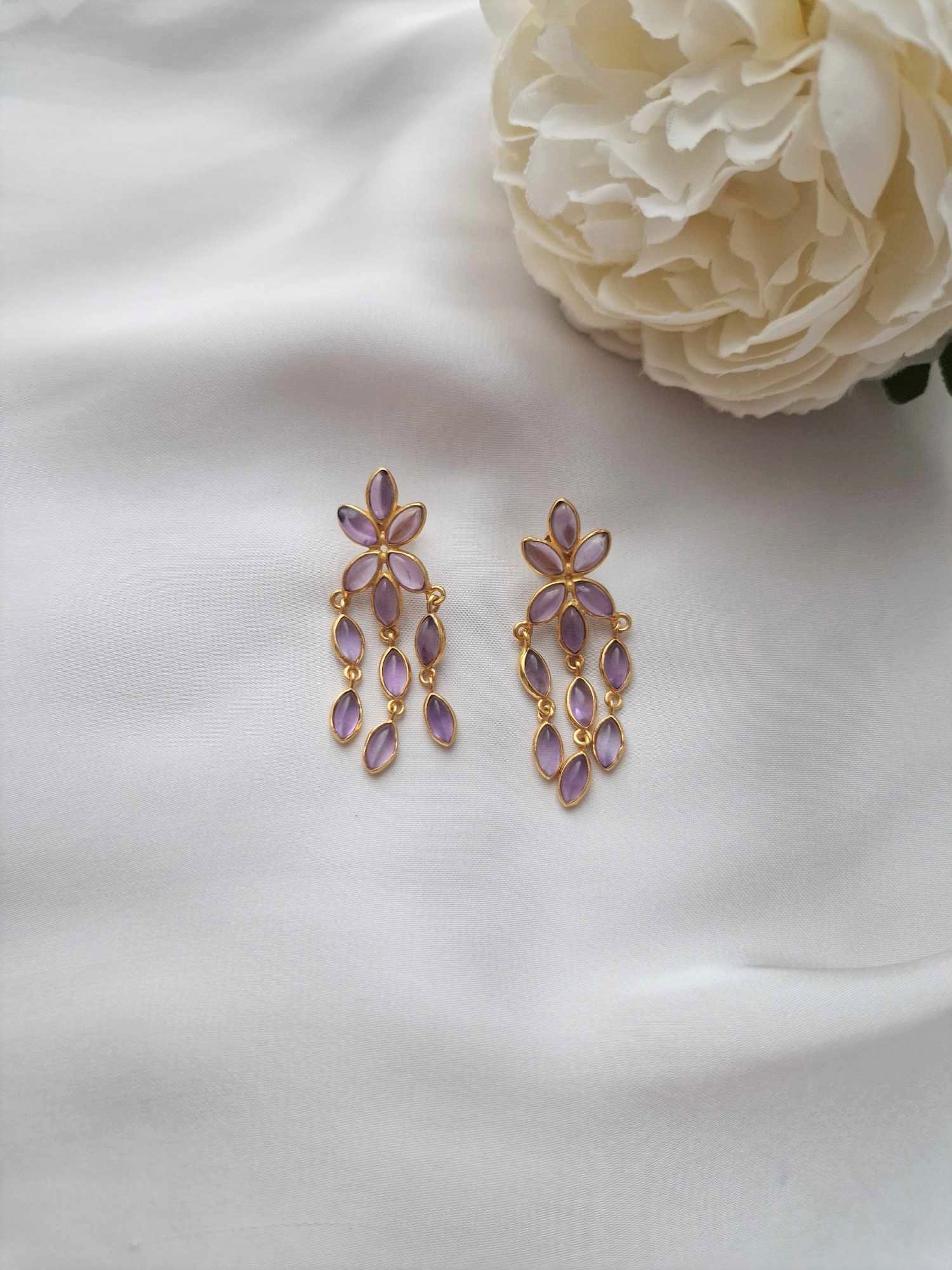 Besondere Ohrringe mit Amethysten