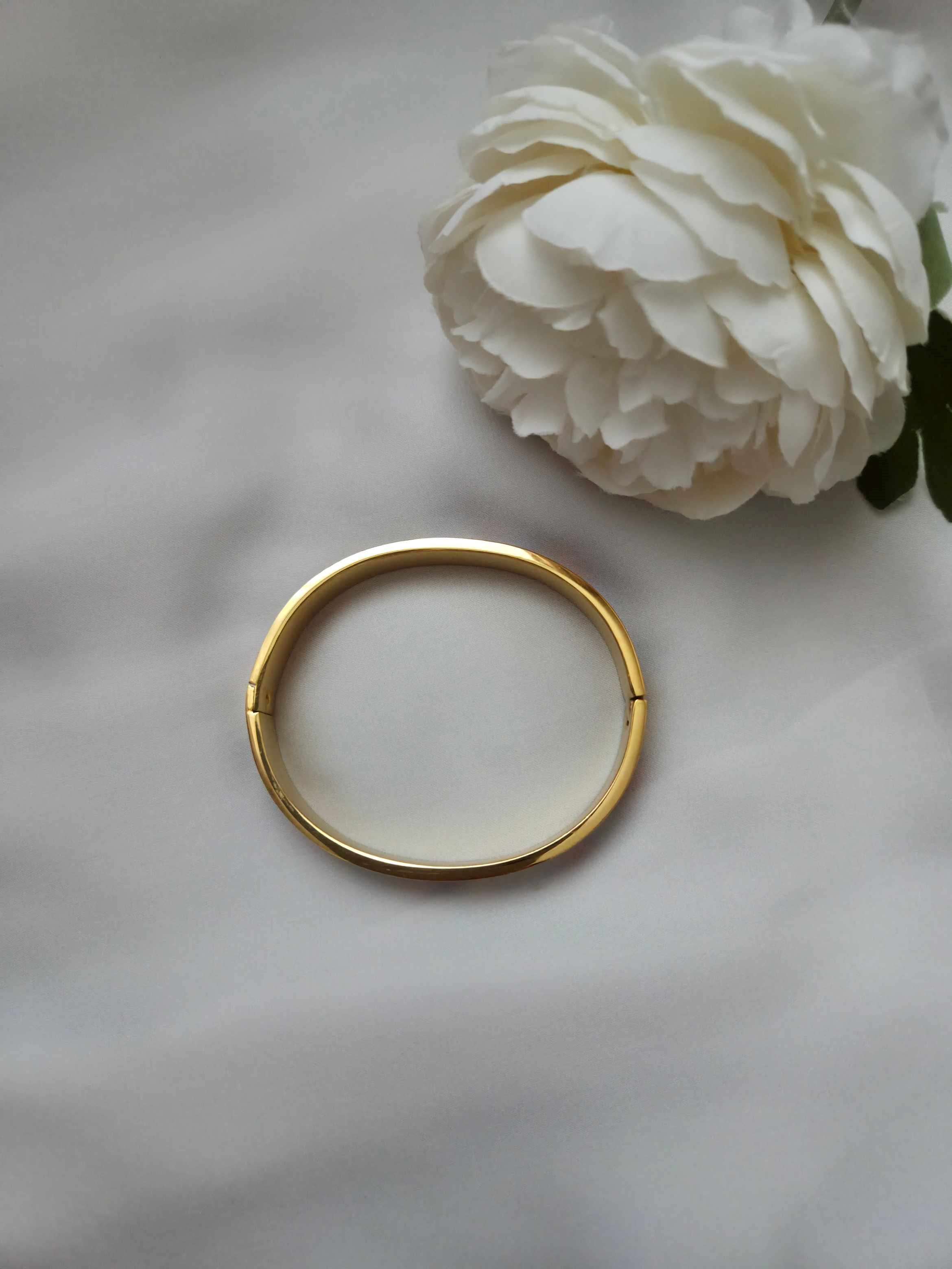 Edelstahl Armreifen breit 