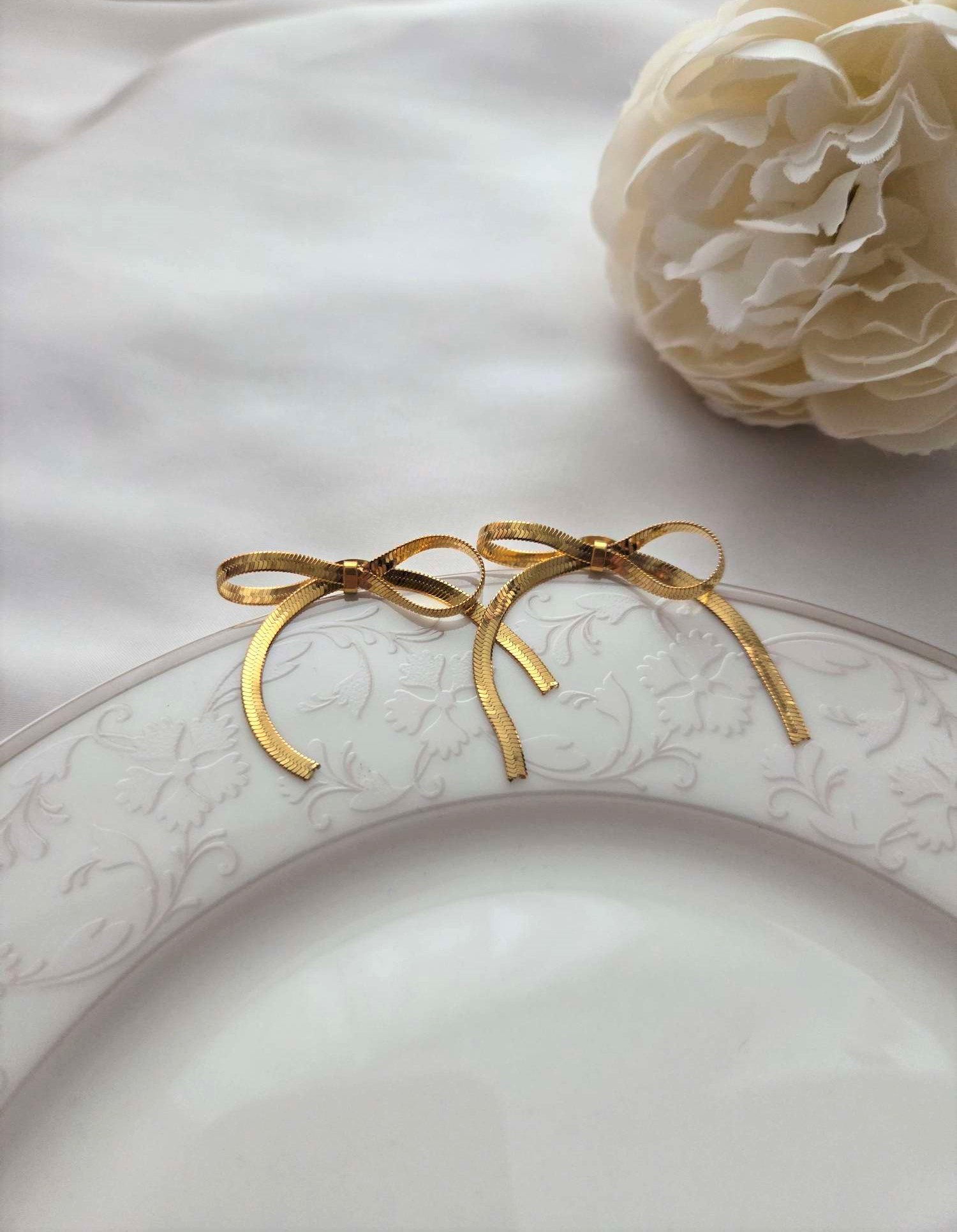 Schleifen Ohrstecker Gold