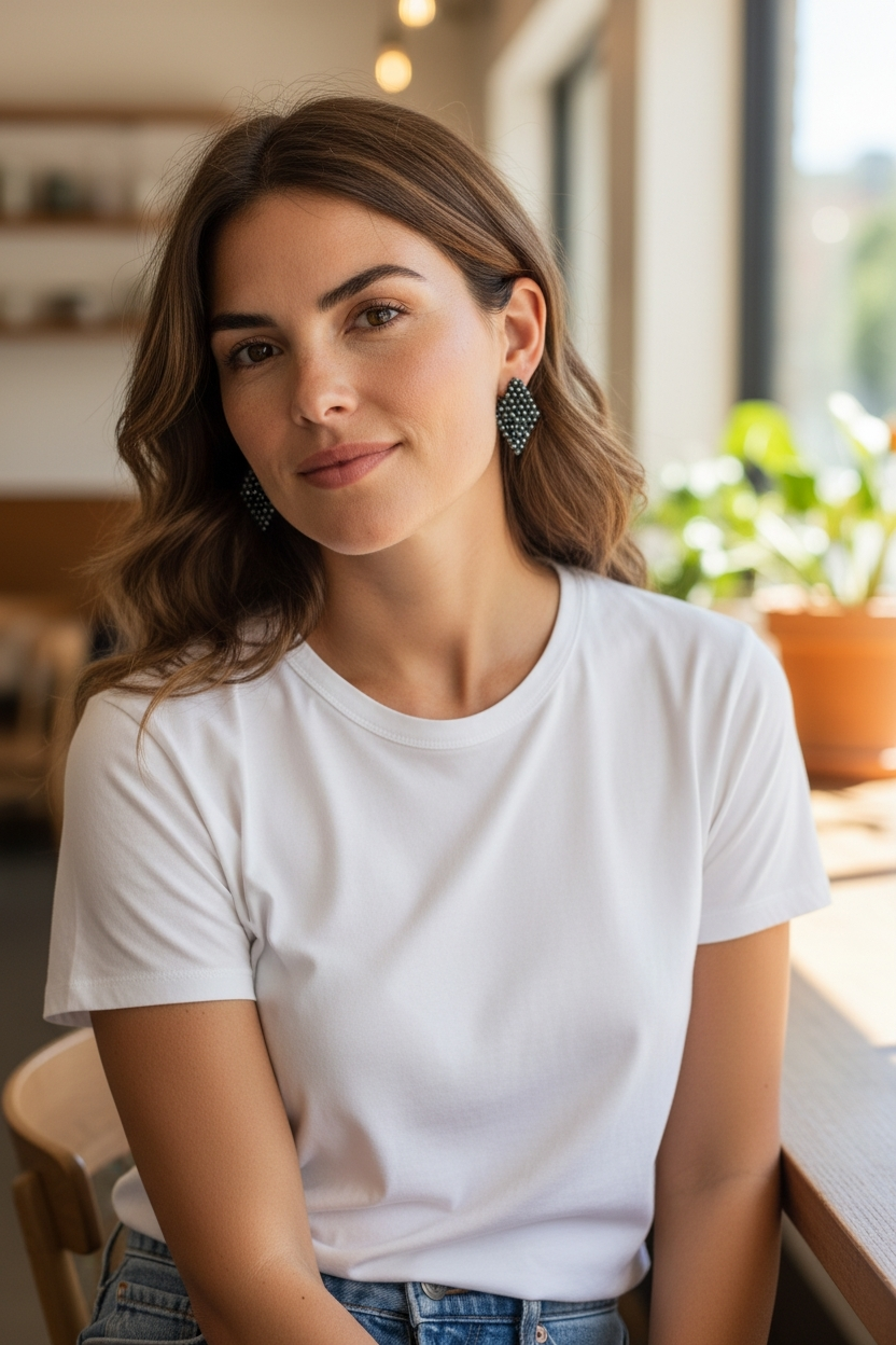 Besondere Ohrringe mit Kristallen