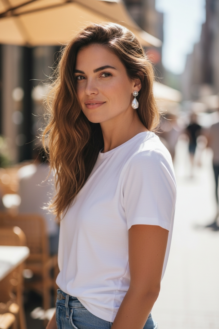 Besondere Ohrringe mit großer Perle