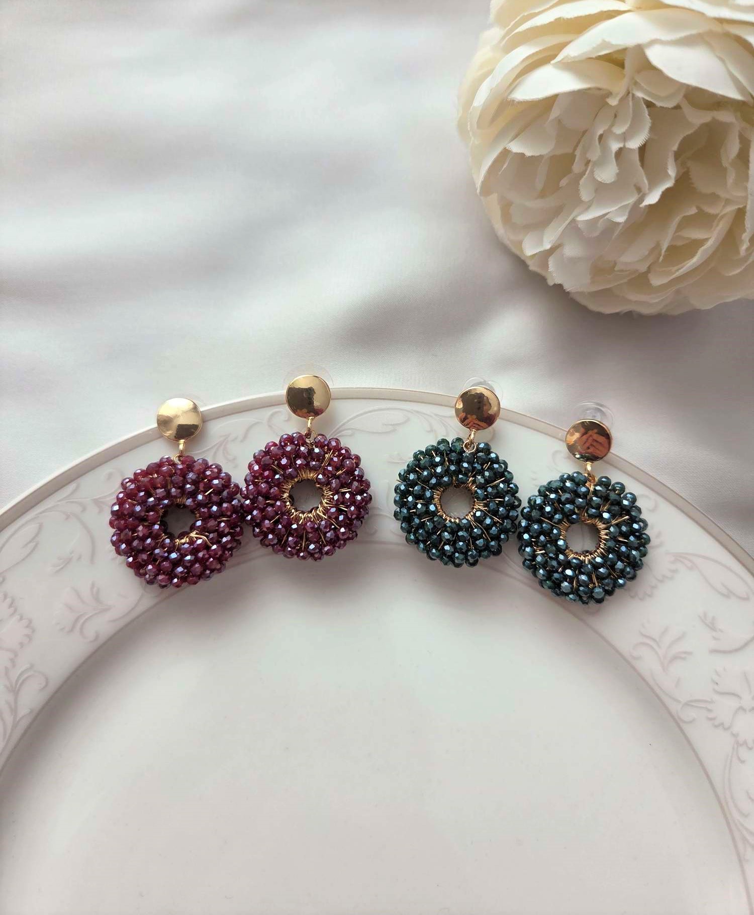 Besondere Ohrringe Modell Adventskranz 