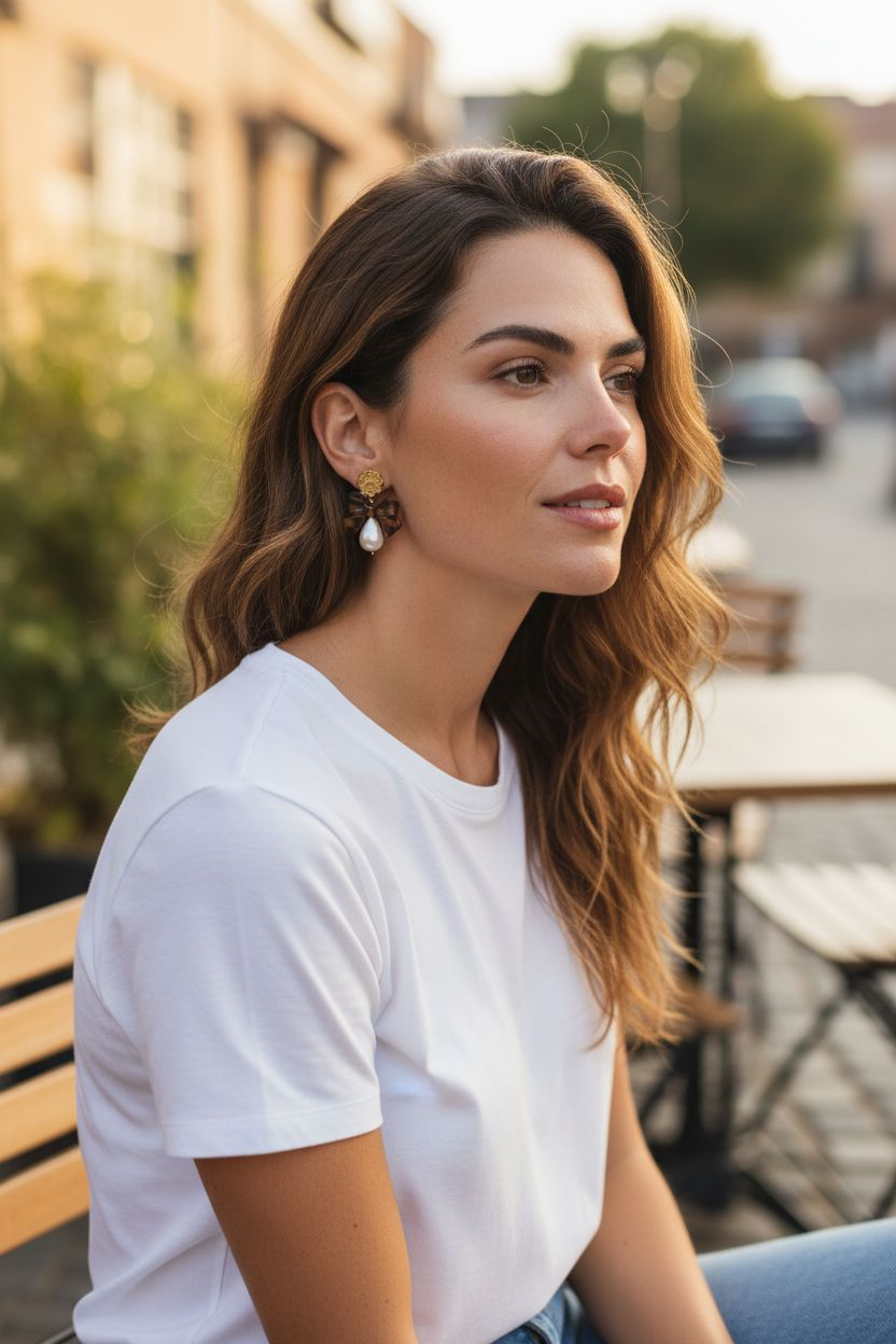 Besondere Ohrringe mit Leo Schleifen