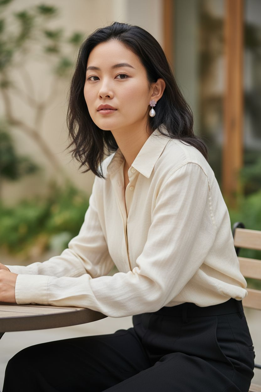 Ohrringe mit Perlmuttblüte in Blush 