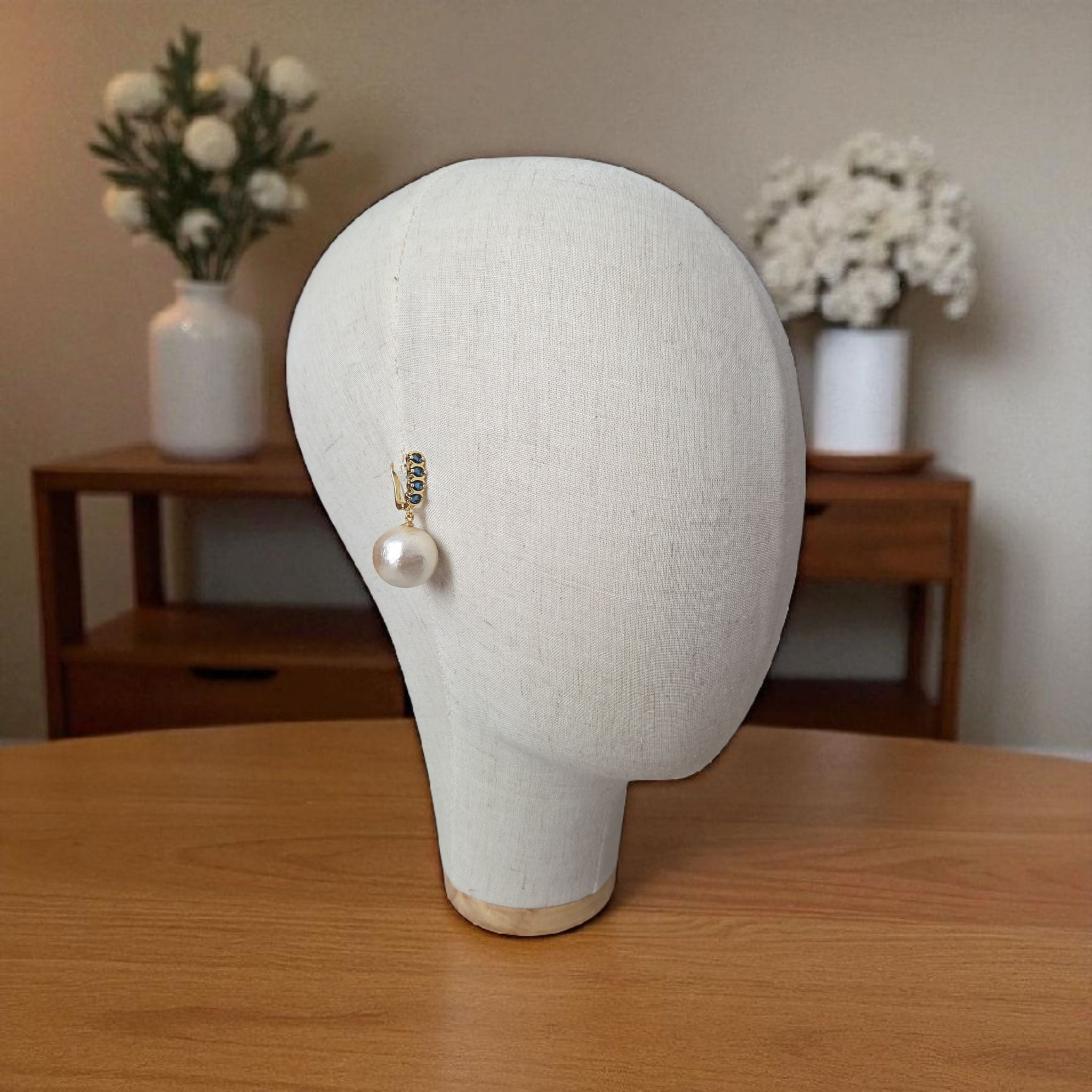 Besondere Ohrringe mit Cotton Pearl