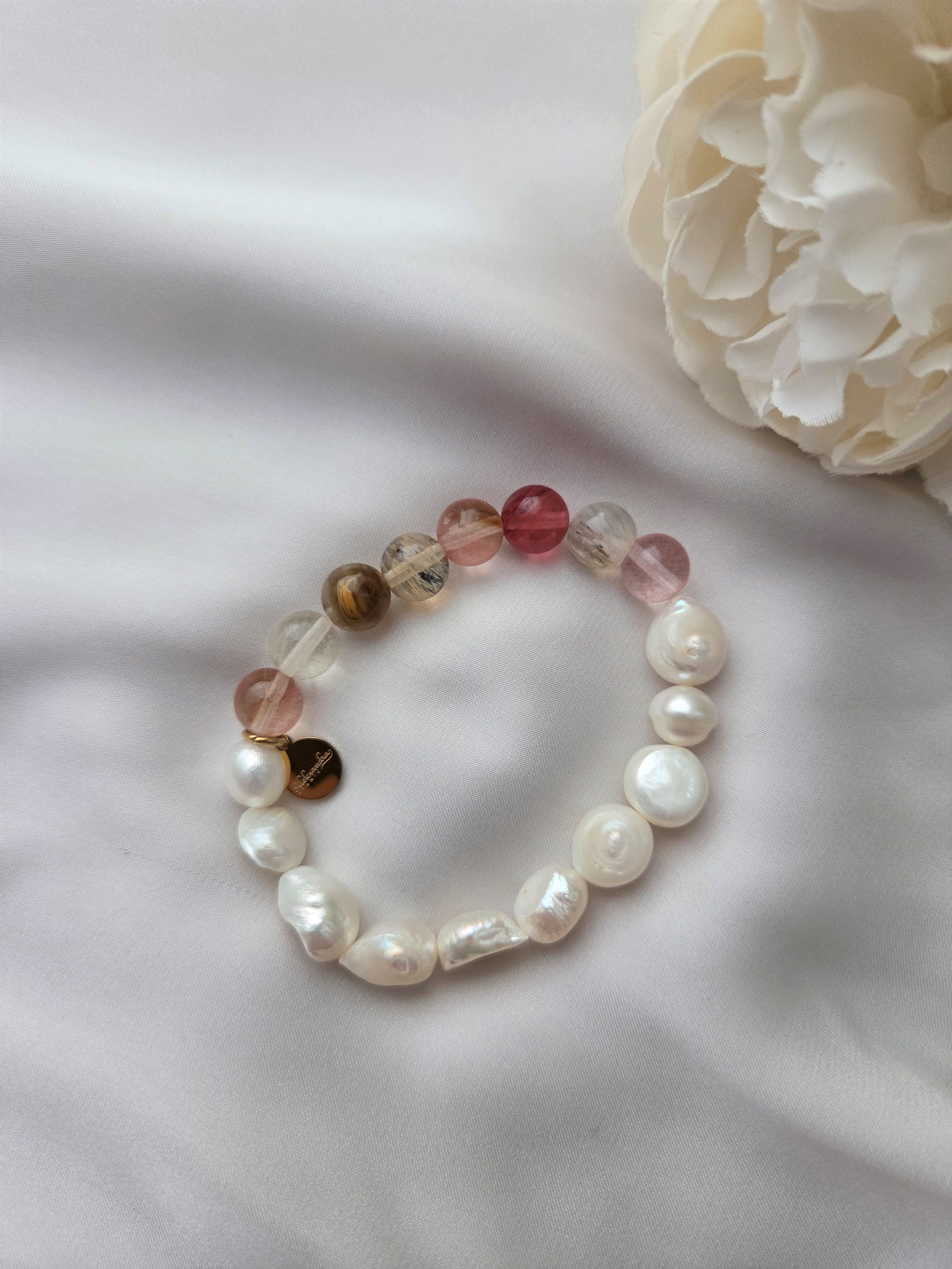 Armband mit Turmalin und Süßwasserperlen