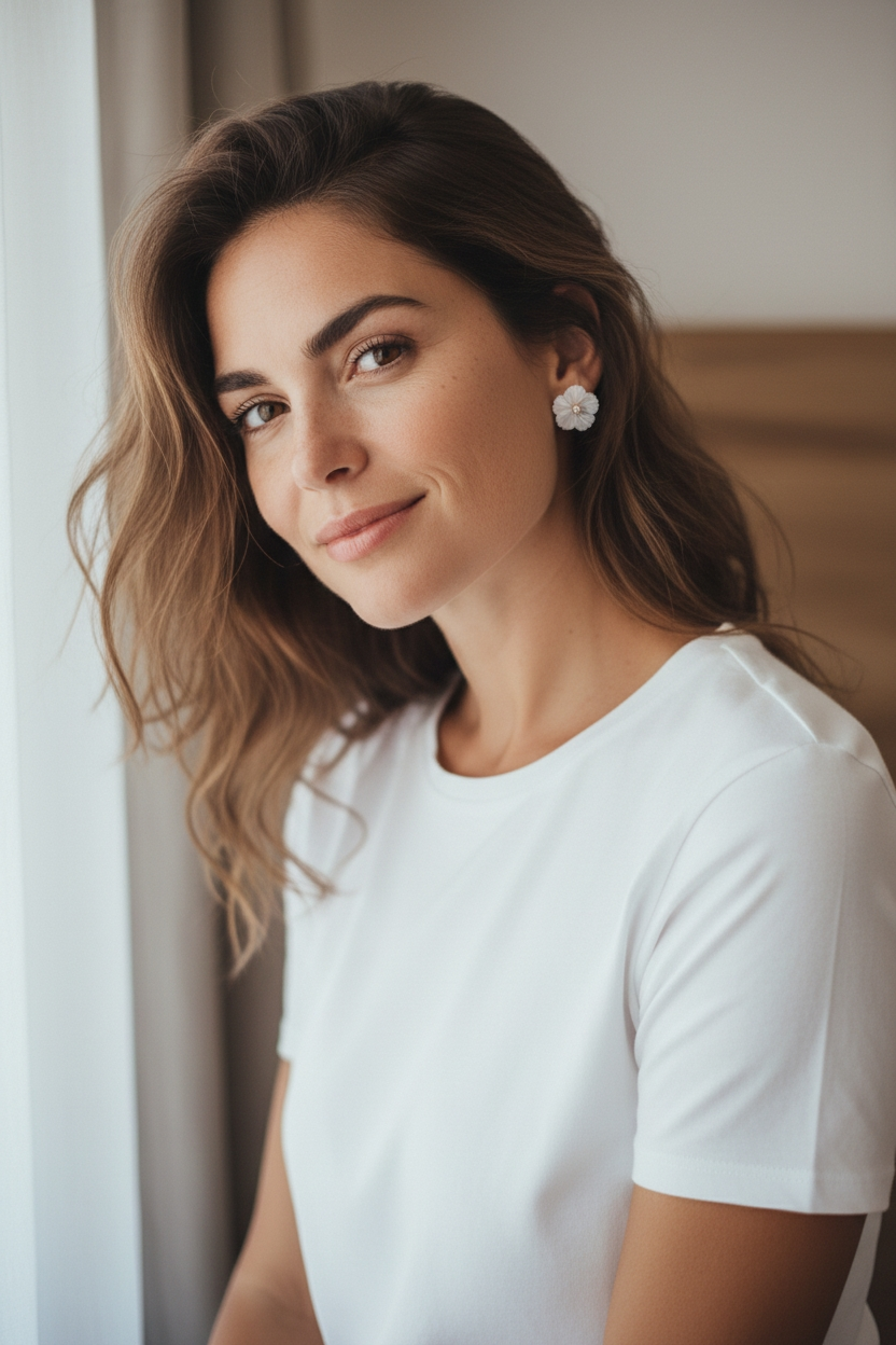 Ohrstecker Modell Pearl Flower Studs